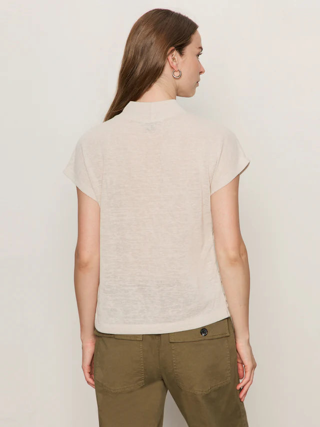 Draped Sleeveless Mock Neck