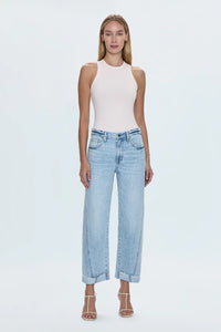 Kacey Mid Rise Cuffed Straight