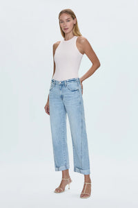 Kacey Mid Rise Cuffed Straight