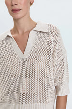 Load image into Gallery viewer, Emma Open Wide Knit Polo
