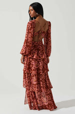 Load image into Gallery viewer, Rust Floral Anora Dress
