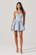 Load image into Gallery viewer, Larissa Blue Floral Dress
