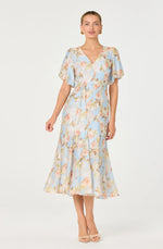 Load image into Gallery viewer, Blue Floral Lavena Dress
