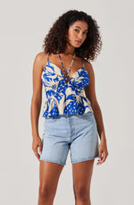 Load image into Gallery viewer, Blue Tropical Minka Top
