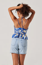 Load image into Gallery viewer, Blue Tropical Minka Top
