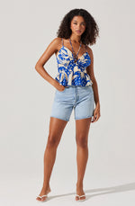 Load image into Gallery viewer, Blue Tropical Minka Top
