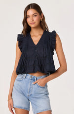Load image into Gallery viewer, Julie Navy Top
