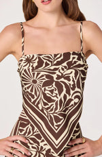 Load image into Gallery viewer, Brown Tropical Eva Top
