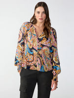 Load image into Gallery viewer, Tapestry Relaxed Button Blouse
