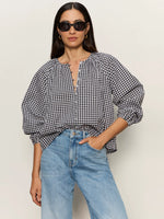 Load image into Gallery viewer, Gingham Button Blouse
