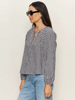 Load image into Gallery viewer, Gingham Button Blouse
