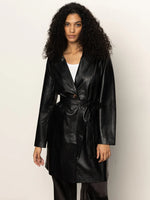 Load image into Gallery viewer, Vegan Leather Coat
