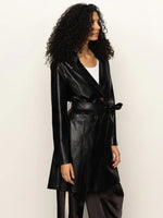Load image into Gallery viewer, Vegan Leather Coat
