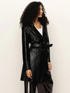 Vegan Leather Coat