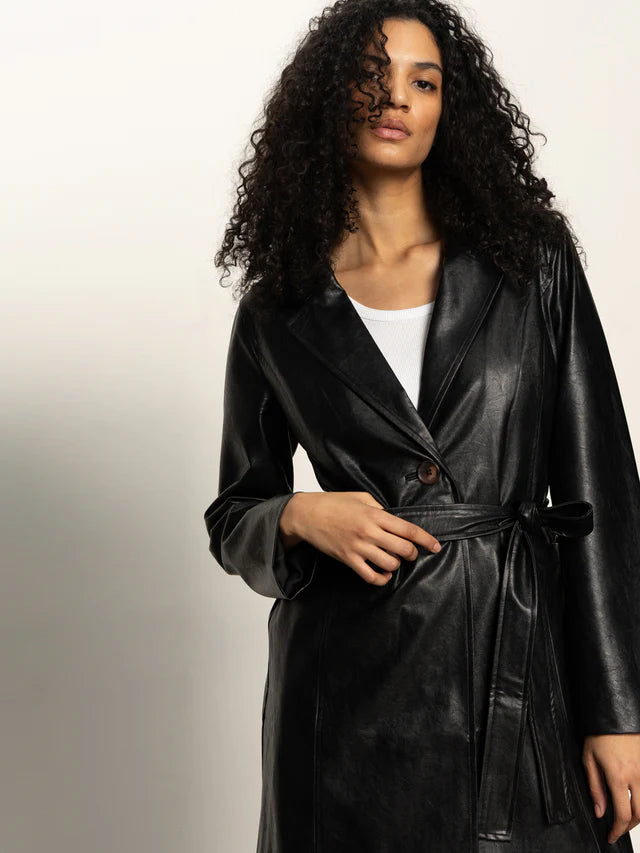 Vegan Leather Coat