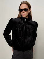 Load image into Gallery viewer, Quilted Black Velvet Jacket
