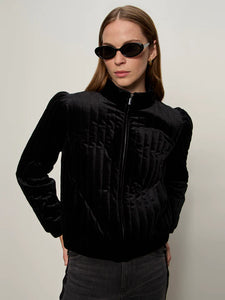 Quilted Black Velvet Jacket