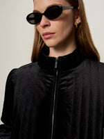 Load image into Gallery viewer, Quilted Black Velvet Jacket
