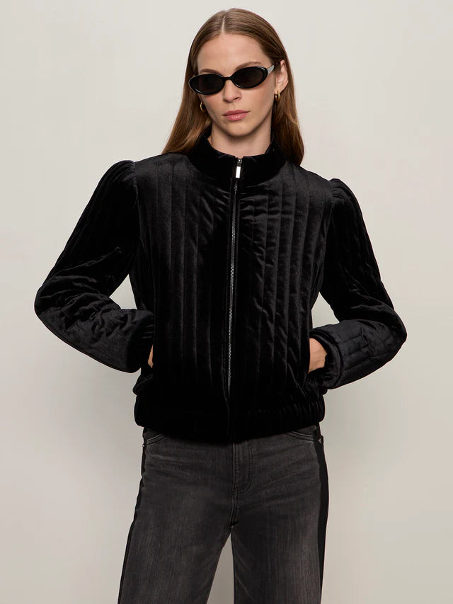 Quilted Black Velvet Jacket
