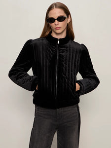 Quilted Black Velvet Jacket