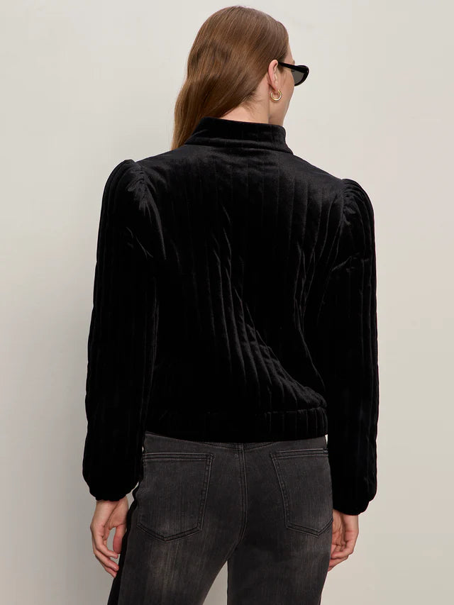 Quilted Black Velvet Jacket