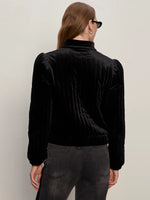 Load image into Gallery viewer, Quilted Black Velvet Jacket
