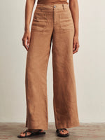 Load image into Gallery viewer, Linen Marine Wide Leg
