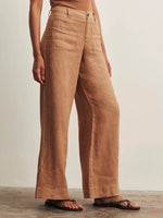 Load image into Gallery viewer, Linen Marine Wide Leg
