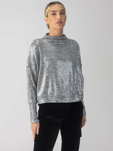 Funnel Sequin Neck Top