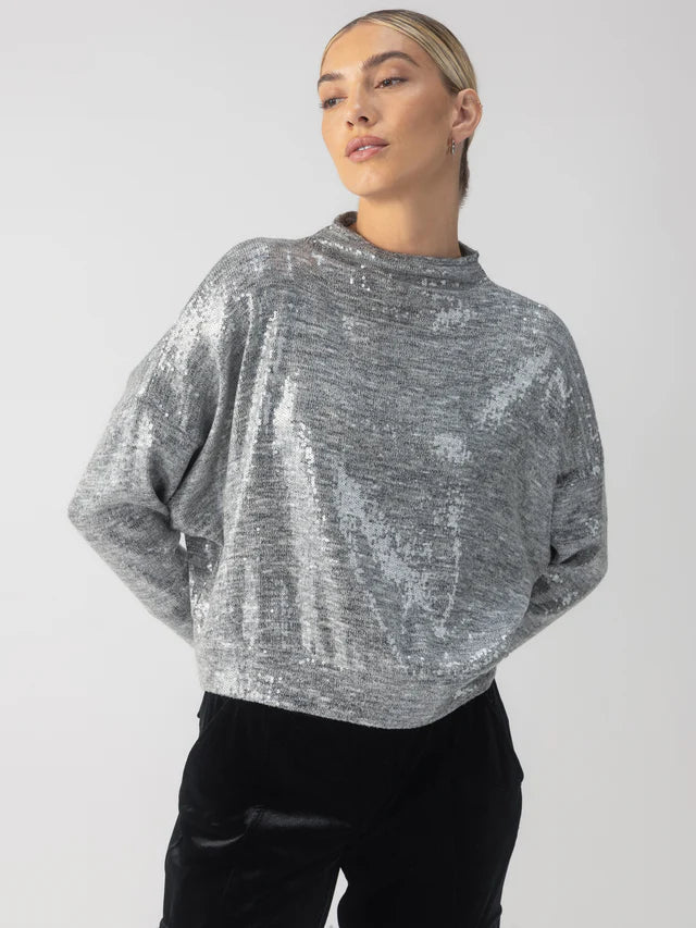 Funnel Sequin Neck Top