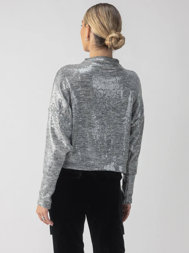 Funnel Sequin Neck Top