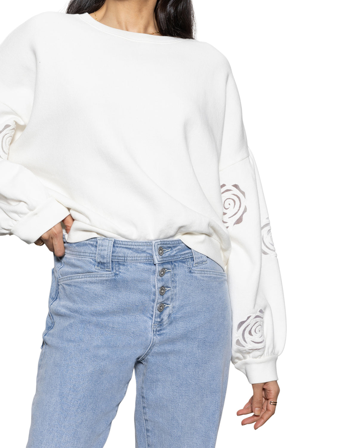 Rose Embroidery Sweatshirt