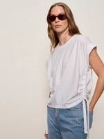Load image into Gallery viewer, White All Day Ruched Tee
