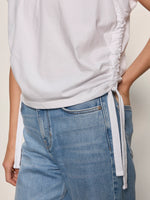 Load image into Gallery viewer, White All Day Ruched Tee
