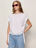 Load image into Gallery viewer, White All Day Ruched Tee
