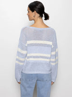 Load image into Gallery viewer, Sporty Stripe Open Knit Swtr
