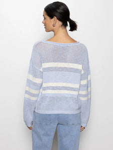 Sporty Stripe Open Knit Swtr