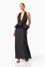 Load image into Gallery viewer, Fiorina Halter Neck Peplum Gown
