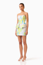 Load image into Gallery viewer, Rhea Peplum Mini Dress
