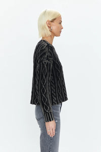 Black Sandwashed Eva Sweater