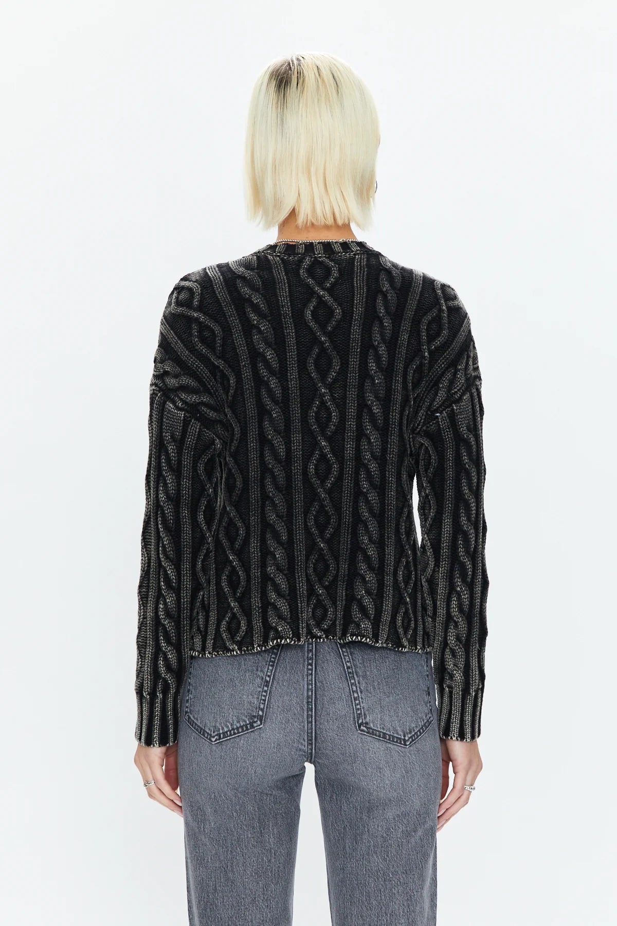 Black Sandwashed Eva Sweater