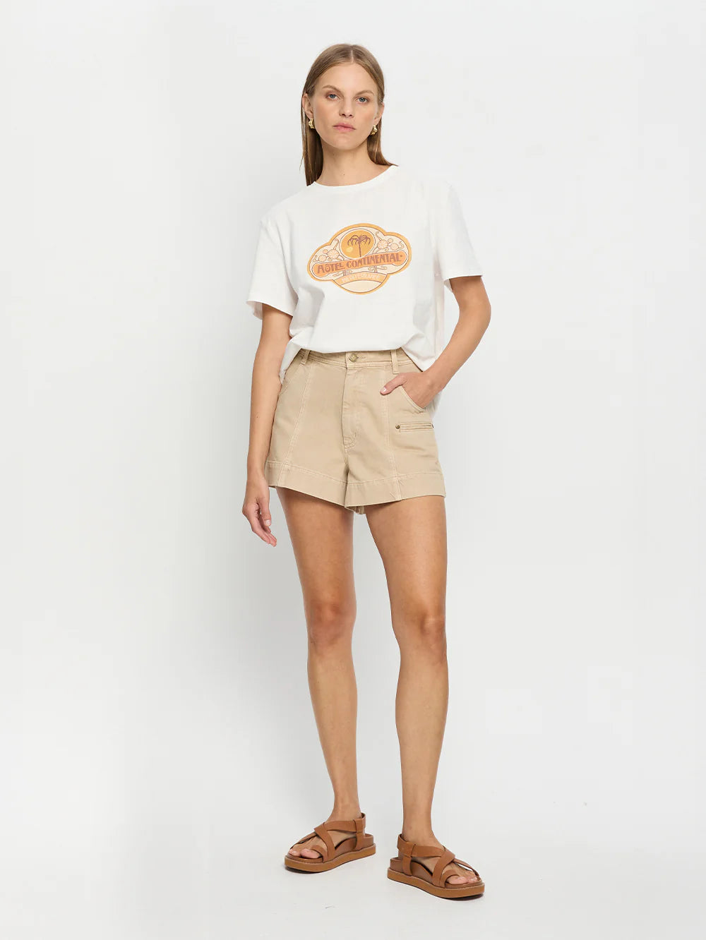 Evie Sand Denim Short