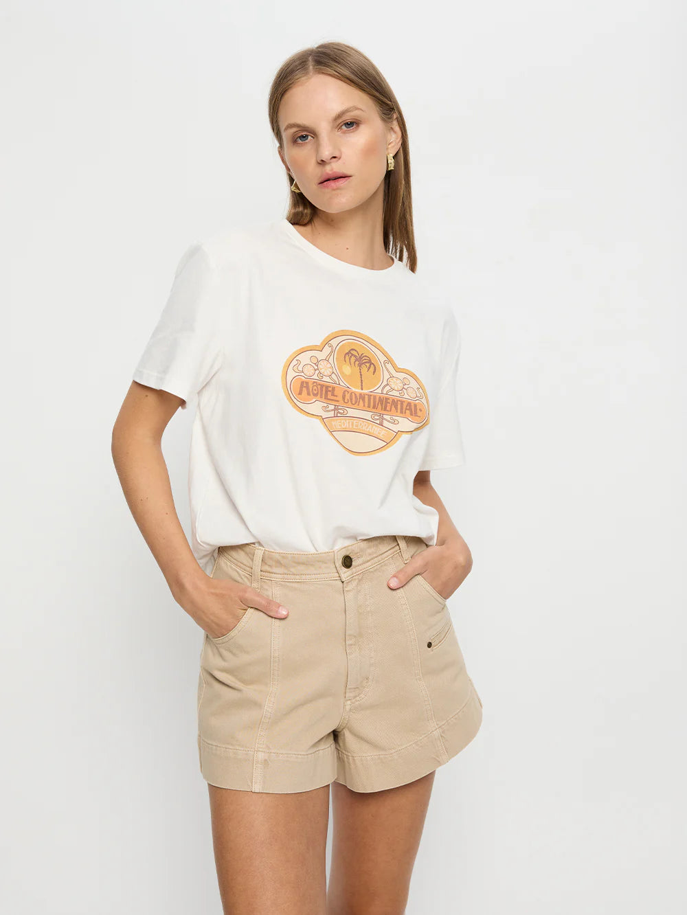 Evie Sand Denim Short