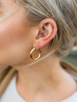 Load image into Gallery viewer, Cleo Chunky Gold Hoop Earrings
