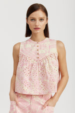 Load image into Gallery viewer, Adira Ivory Pink Top
