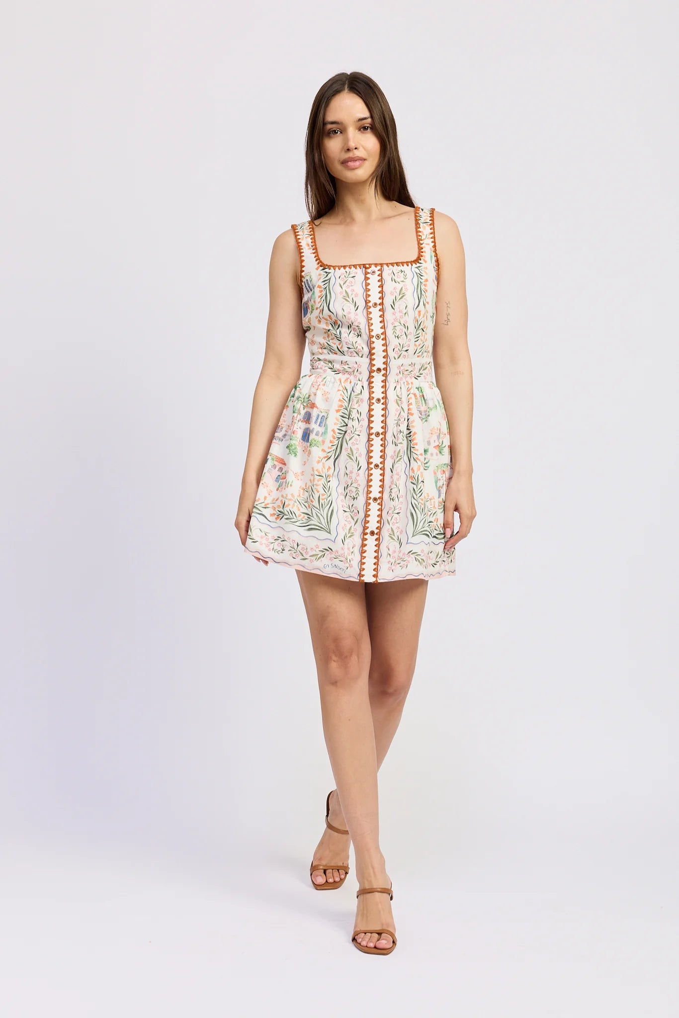 Alaia Linen Scarf Mini Dress