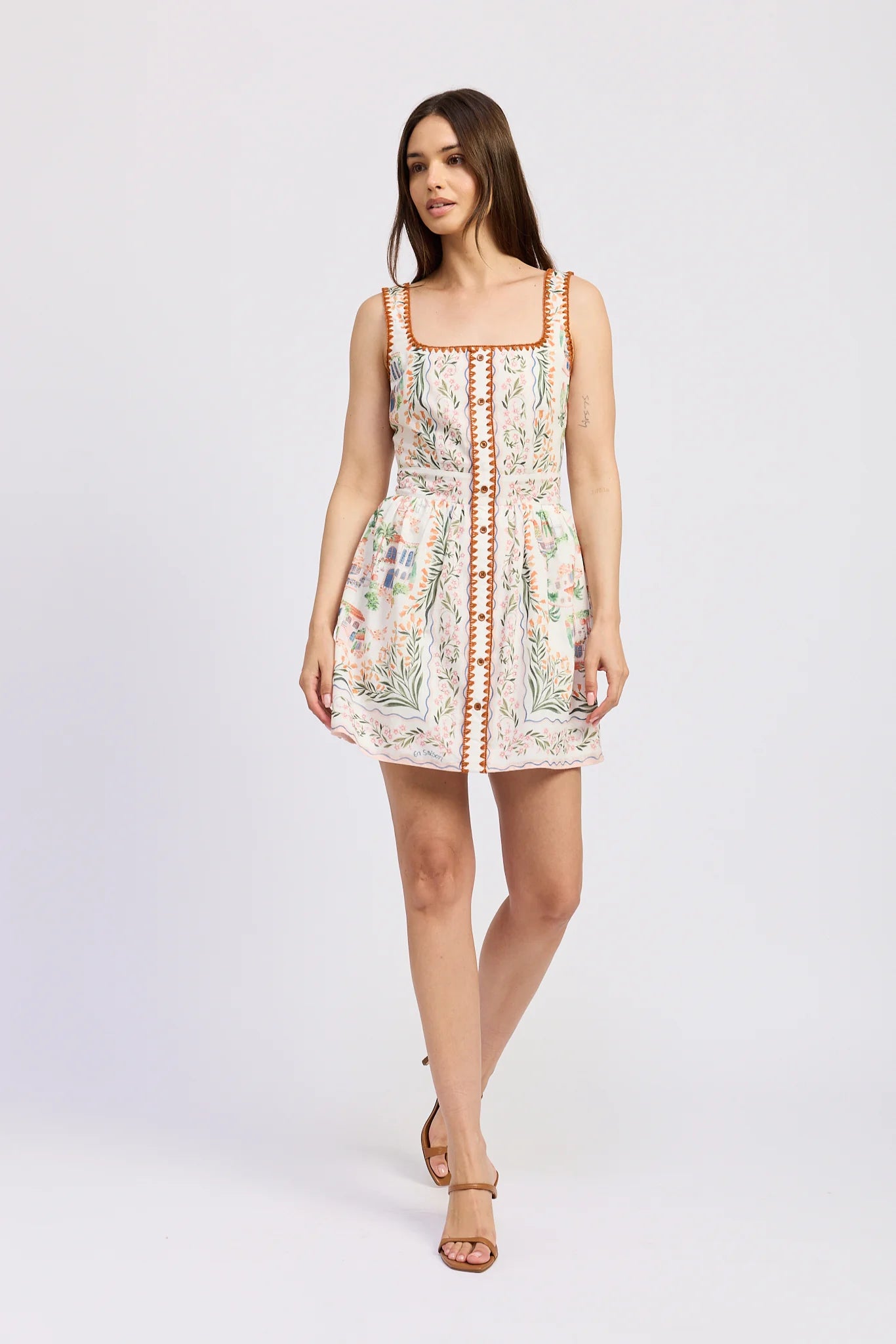Alaia Linen Scarf Mini Dress