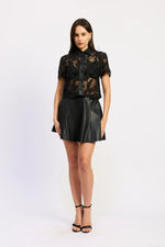 Load image into Gallery viewer, Paneled Aileen Leather Mini Skirt
