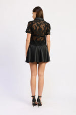 Load image into Gallery viewer, Paneled Aileen Leather Mini Skirt
