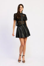Load image into Gallery viewer, Paneled Aileen Leather Mini Skirt
